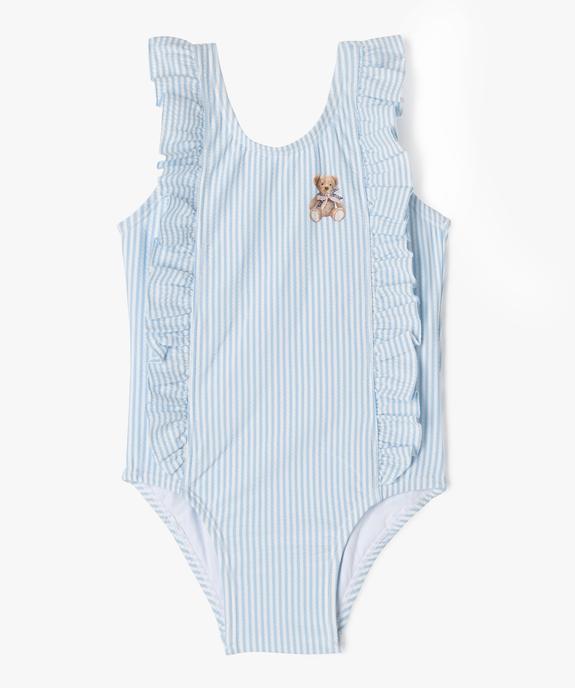 Maillot de bain une pièce à rayures bébé fille - LuluCastagnette vue1 - LULUCASTAGNETTE - GEMO