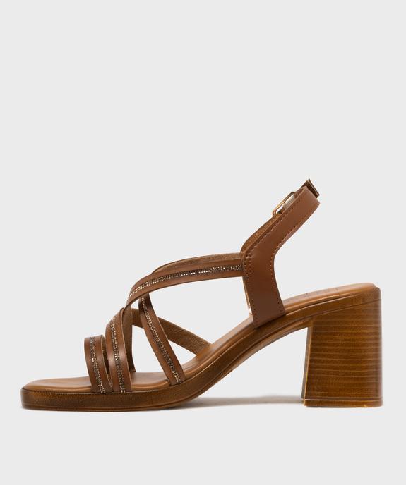 Sandales à talon avec brides à strass femme - Follow Me vue3 - FOLLOW ME - GEMO