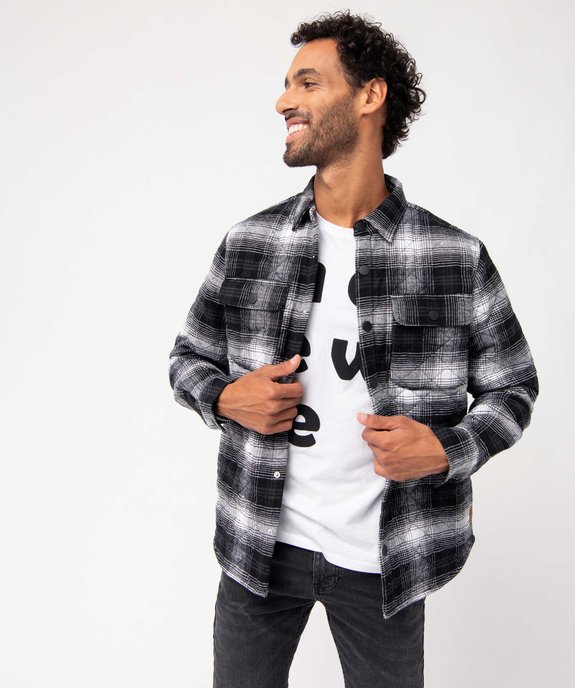 Sur-chemise homme matelassée à carreaux vue2 - GEMO (HOMME) - GEMO