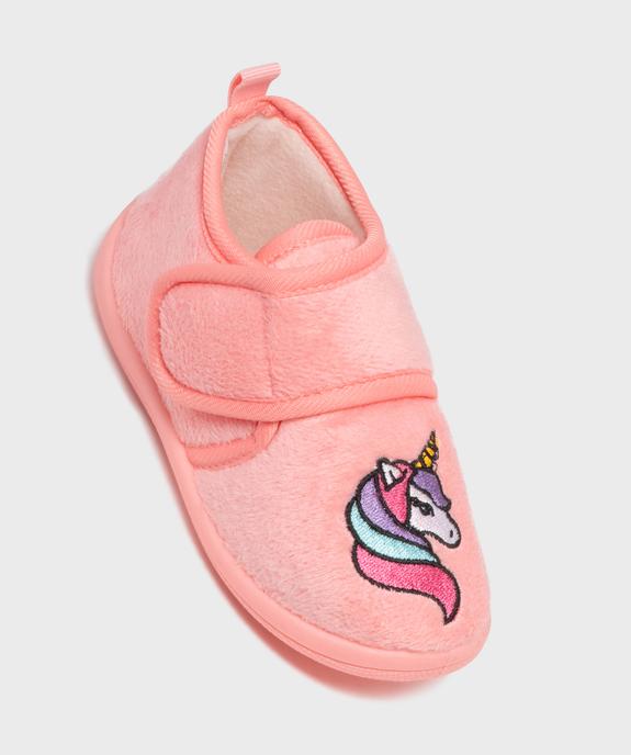 Chaussons fermeture scratch avec motif licorne fille vue5 - GEMO 4G FILLE - GEMO