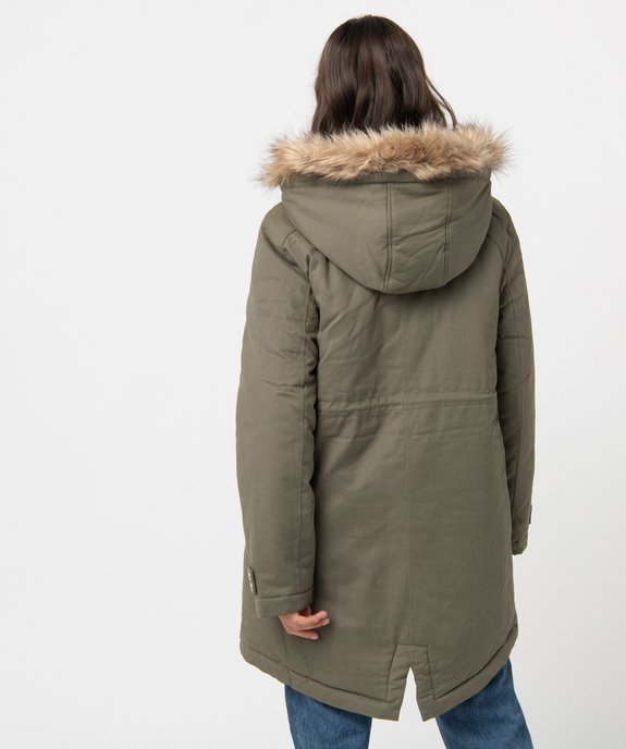 Parka femme avec capuche bordé de fourrure imitation vue3 - GEMO(FEMME PAP) - GEMO
