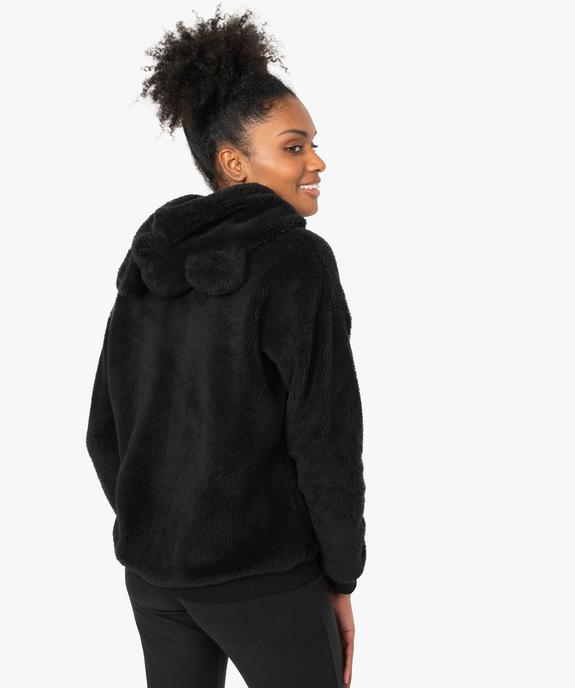 Gilet femme homewear en matière peluche à capuche vue3 - GEMO(HOMWR FEM) - GEMO