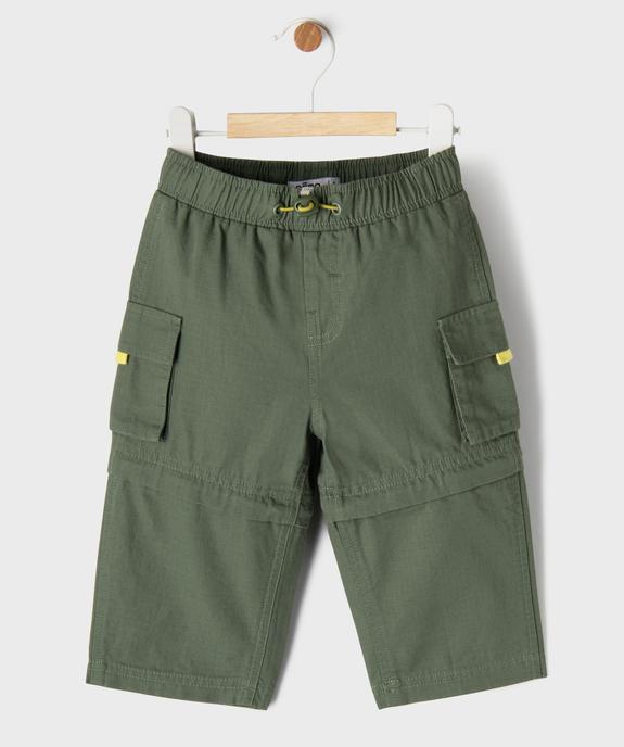 Pantalon et bermuda 2-en-1 en toile de coton bébé garçon vue1 - GEMO(BEBE DEBT) - GEMO