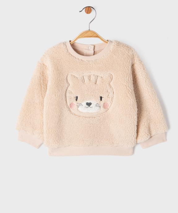 Sweat en sherpa à motif bébé fille vue2 - GEMO(BEBE DEBT) - GEMO