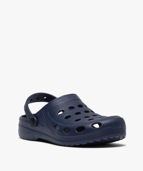 Sabots homme unis souples avec perforations vue2 - GEMO (PLAGE) - GEMO