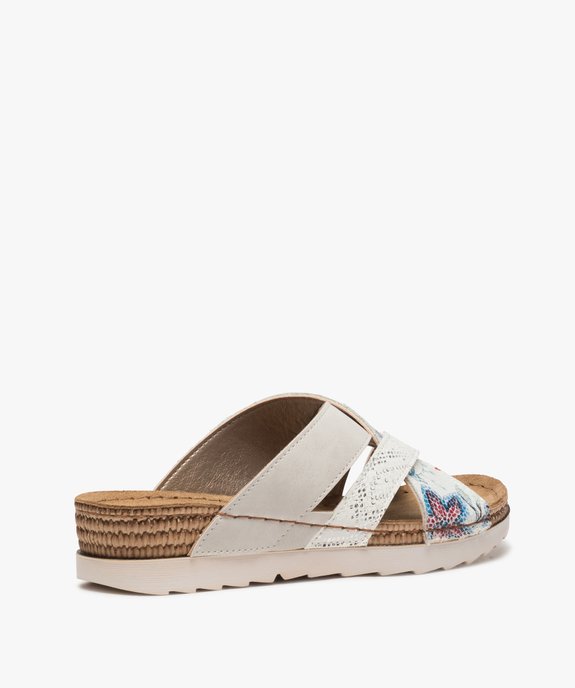 Mules confort femme à larges brides croisées vue4 - GEMO (CONFORT) - GEMO