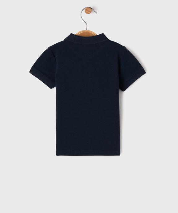 Polo manches courtes en maille piquée à motif bébé garçon vue3 - GEMO 4G BEBE - GEMO