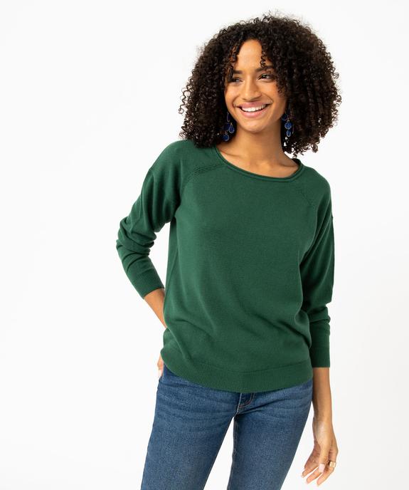 Pull à col rond finitions roulottées femme vue2 - GEMO(FEMME PAP) - GEMO