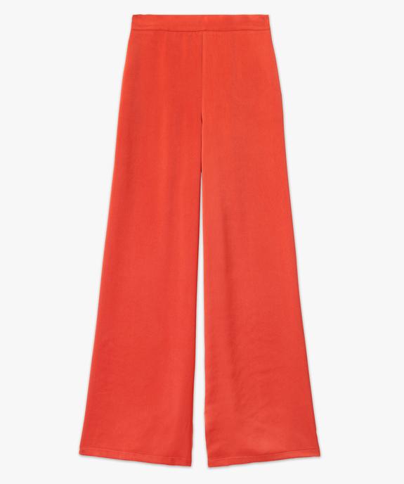 Pantalon large et fluide taille haute en satin femme vue4 - GEMO(FEMME PAP) - GEMO