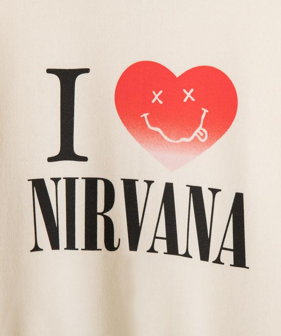 Sweat en molleton doux imprimé fille - Nirvana vue3 - NIRVANA - GEMO