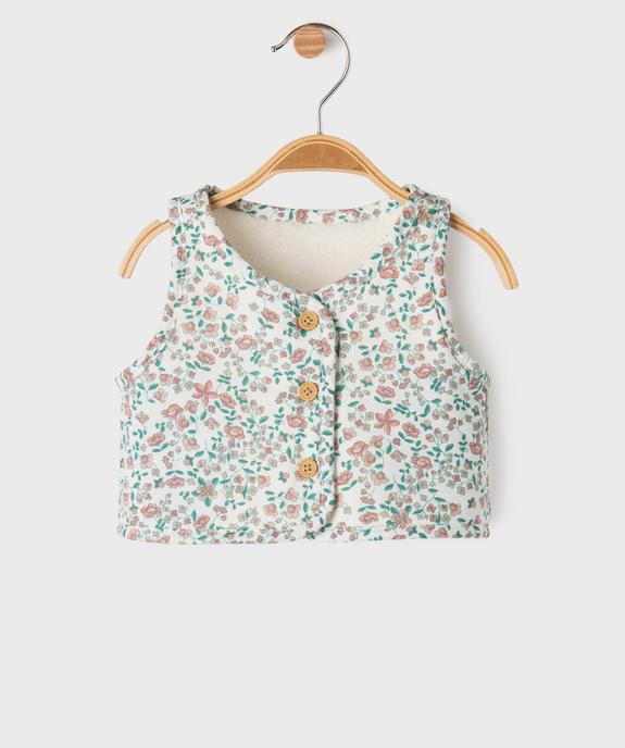 Gilet sans manches réversible coupe courte bébé fille vue6 - GEMO(BB COUCHE) - GEMO