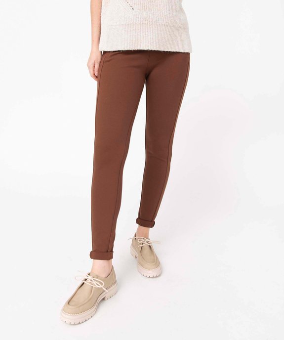 Leggings femme en maille épaisse avec surpiqûre fantaisie vue1 - GEMO(FEMME PAP) - GEMO