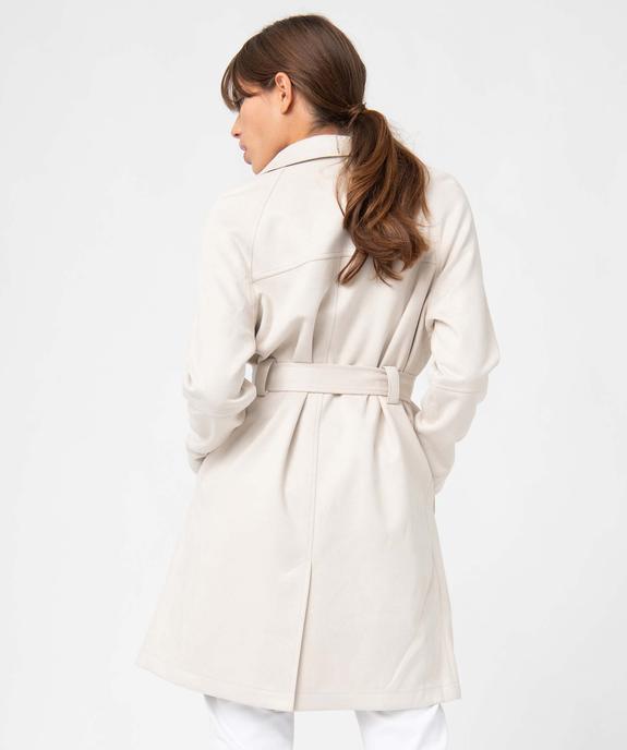 Manteau trench en suédine avec ceinture femme vue3 - GEMO(FEMME PAP) - GEMO