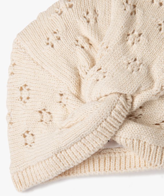 Bonnet en coton ajouré effet noué bébé fille vue3 - GEMO 4G BEBE - GEMO