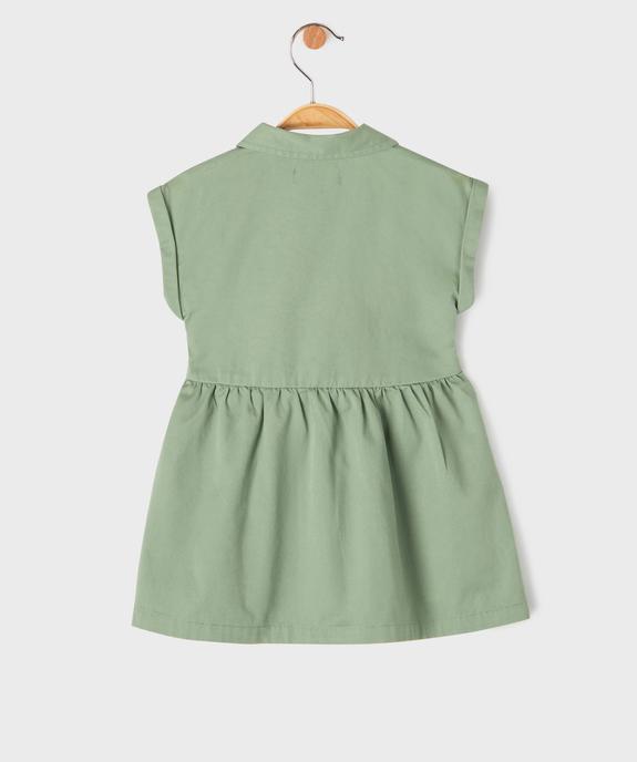 Robe chemise à manches courtes en toile de coton bébé fille vue10 - GEMO 4G BEBE - GEMO