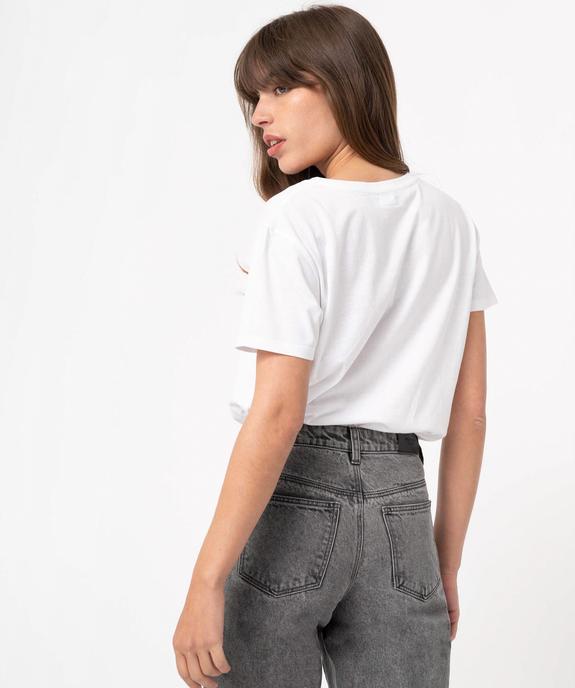 Tee-shirt femme à manches courtes avec dos plus long vue3 - GEMO(FEMME PAP) - GEMO