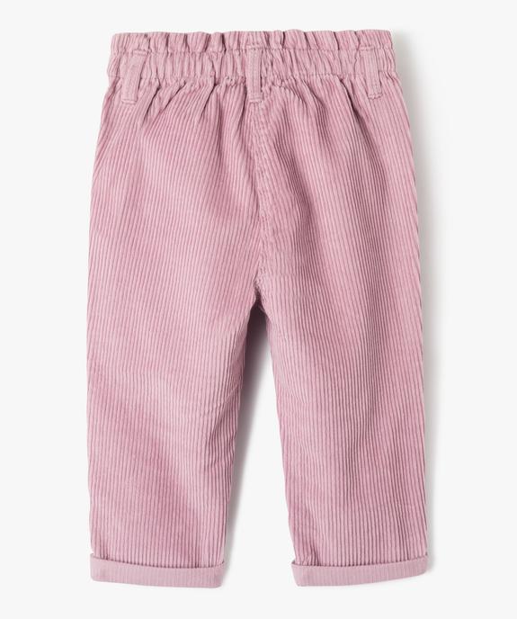 Pantalon bébé fille en velours côtelé vue4 - GEMO 4G BEBE - GEMO