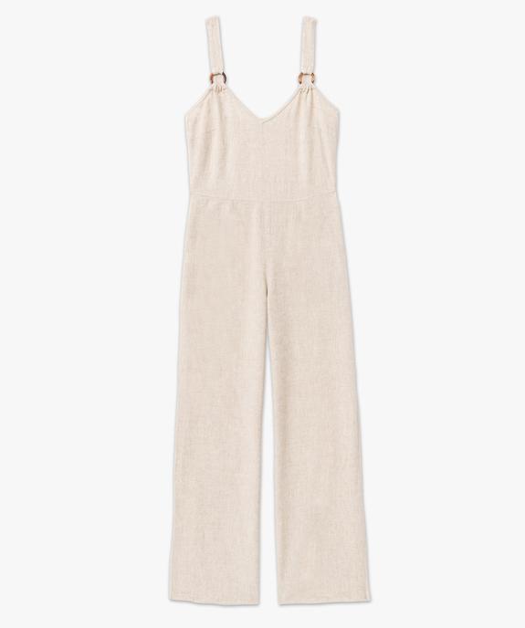 Combinaison pantalon femme à bretelles contenant du lin vue4 - GEMO 4G FEMME - GEMO