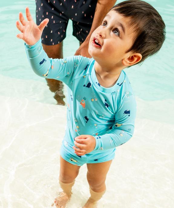 Tee-shirt de bain anti UV à motifs marins bébé garçon vue1 - GEMO 4G BEBE - GEMO