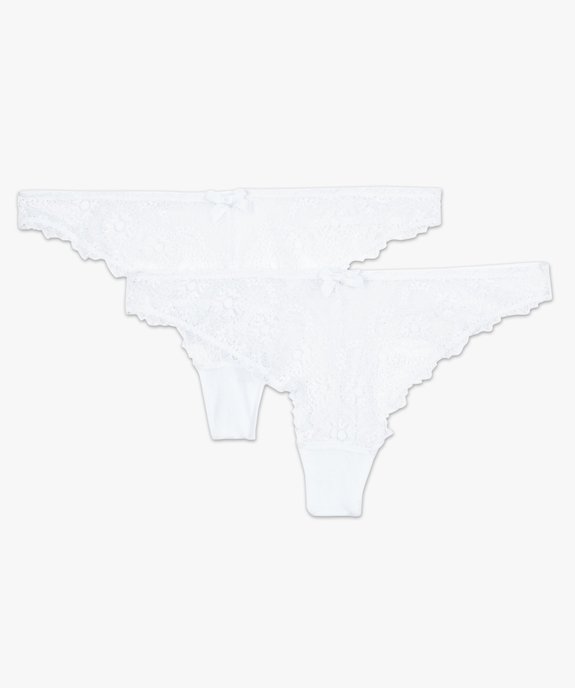 String femme dentelle et plumetis (lot de 2) vue4 - GEMO(HOMWR FEM) - GEMO