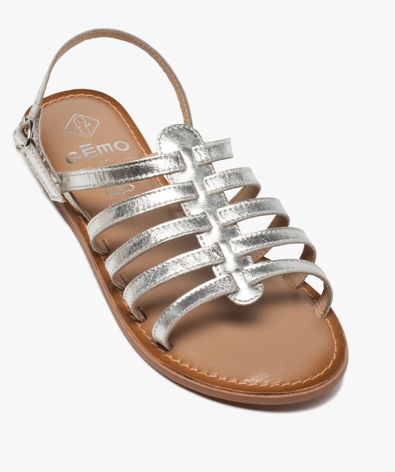 Sandales femme spartiates en cuir spécial pied large vue5 - GEMO (CASUAL) - GEMO