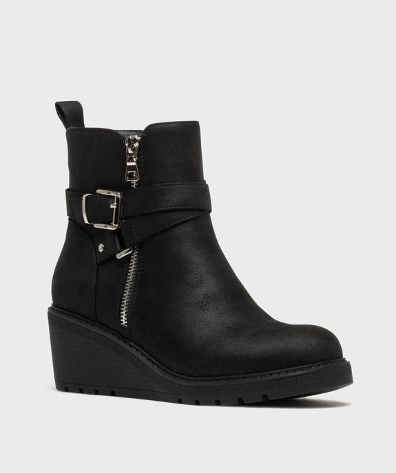 Boots zippées à talon compensé femme - VALENTINA BALDANO GEMO FORGOOD Boots zippées à talon compensé femme vue2 - VALENTINA BALDANO GEMO FORGOOD - GEMO