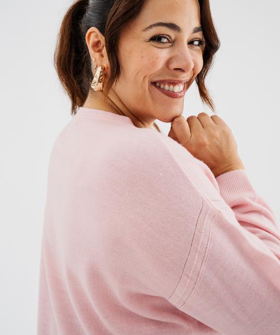 Pull fin à col V femme grande taille vue2 - GEMO (G TAILLE) - GEMO