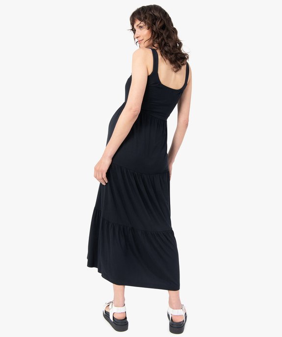 Robe de grossesse longue à bretelles et volants vue3 - GEMO (MATER) - GEMO