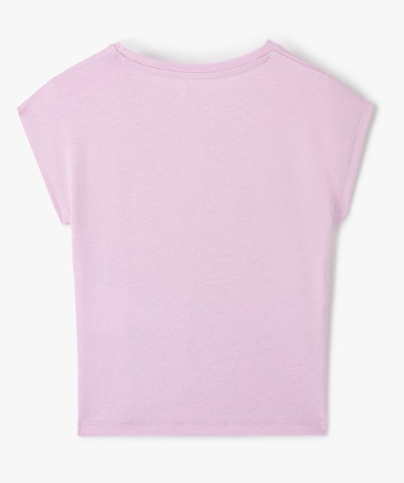 Tee-shirt fille à manches courtes, base nouée et imprimé vue3 - GEMO (ENFANT) - GEMO
