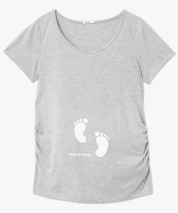 Tee-shirt de grossesse imprimé à manches courtes vue4 - GEMO 4G MATERN - GEMO