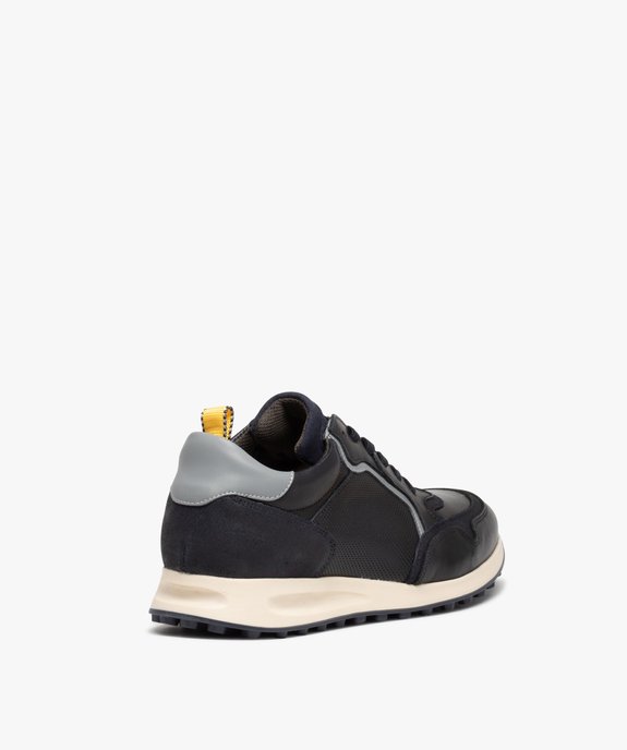 Baskets homme casual dessus cuir uni - Tanéo vue4 - TANEO - GEMO
