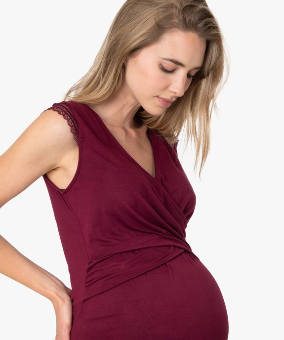 Pyjama de grossesse et d'allaitement taille haute et cache-cœur vue2 - GEMO (MATER) - GEMO