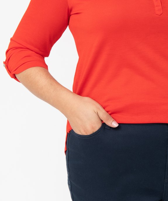 Pantacourt femme grande taille en toile extensible coupe ajustée vue2 - GEMO (G TAILLE) - GEMO
