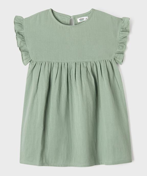 Robe en gaze de coton avec manches volantées fille vue2 - GEMO 4G FILLE - GEMO