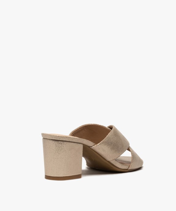 Sandales femme mules à talon unies à brides croisées vue4 - GEMO(URBAIN) - GEMO