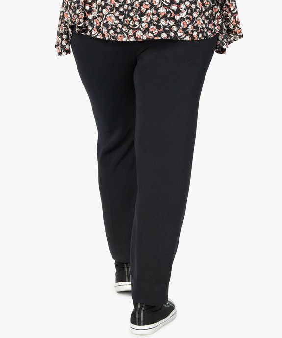 Pantalon femme en toile avec ceinture élastiquée vue3 - GEMO (G TAILLE) - GEMO