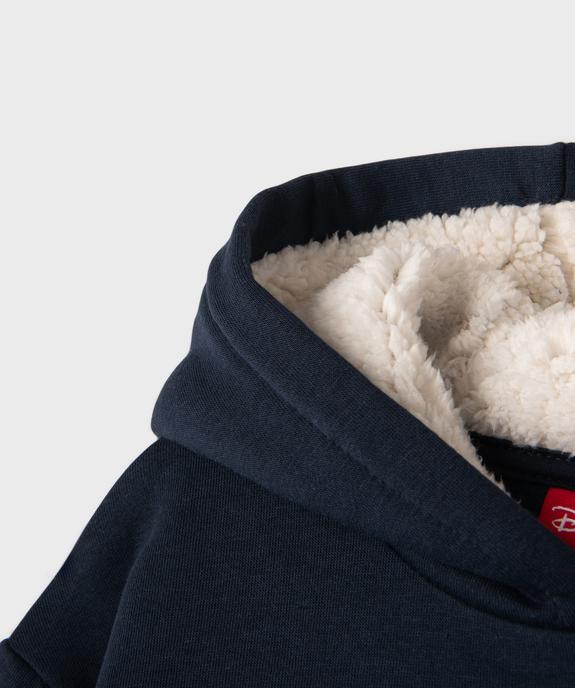 Sweat à capuche doublée sherpa avec motif Stitch fille - Disney vue2 - LILO & STITCH - GEMO