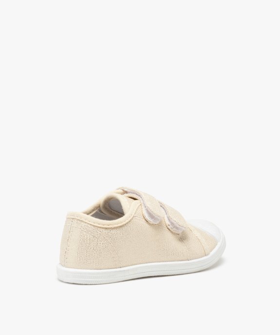 Tennis bébé fille en toile brillante et bout renforcé  vue4 - GEMO(BEBE DEBT) - GEMO
