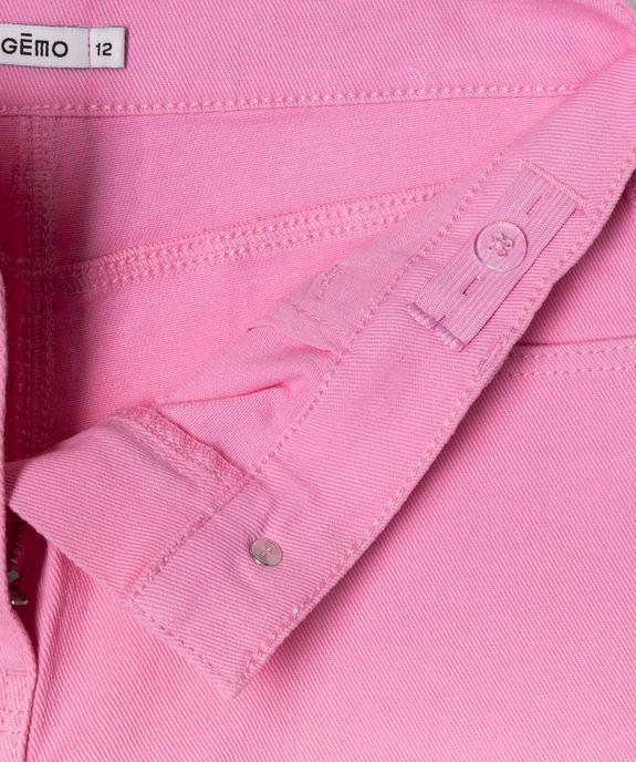 Short en denim avec revers cousus fille vue2 - GEMO (JUNIOR) - GEMO