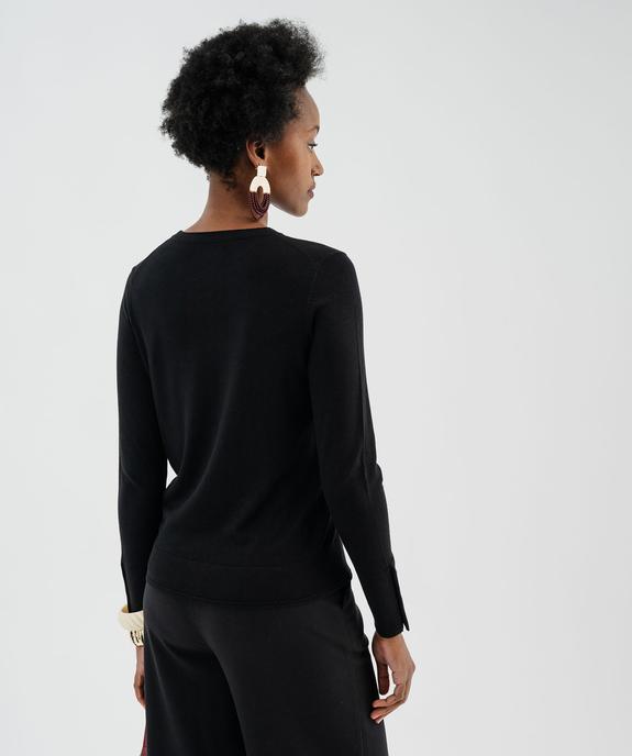 Pull col rond en maille viscose fine et souple femme vue3 - GEMO 4G FEMME - GEMO