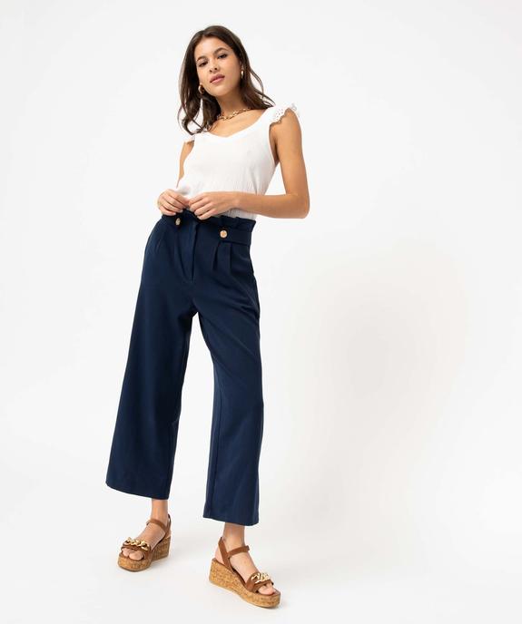 Débardeur à col V et volants en broderie anglaise femme vue5 - GEMO(FEMME PAP) - GEMO