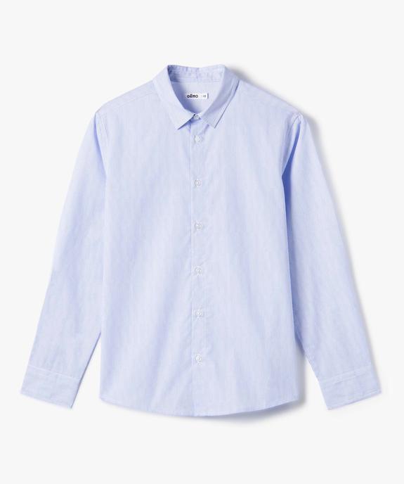 Chemise garçon à manches longues à fines rayures vue1 - GEMO (JUNIOR) - GEMO