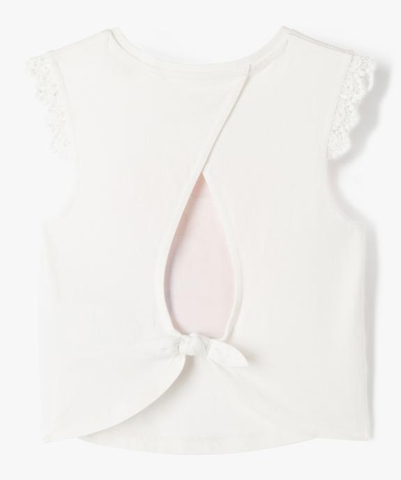Débardeur fille avec motif pailleté et dos ouvert vue3 - GEMO 4G FILLE - GEMO