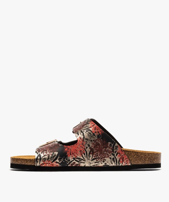 Mules femme à talon plat et double bride à boucle vue3 - GEMO (CASUAL) - GEMO