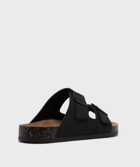 Sandales mules en suédine à larges brides homme - Isotoner vue4 - ISOTONER - GEMO