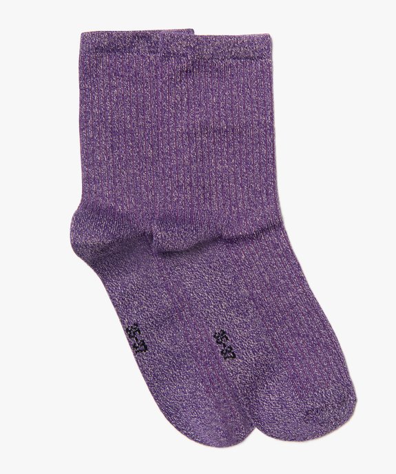 Chaussettes femme unies pailletées  vue1 - GEMO(HOMWR FEM) - GEMO
