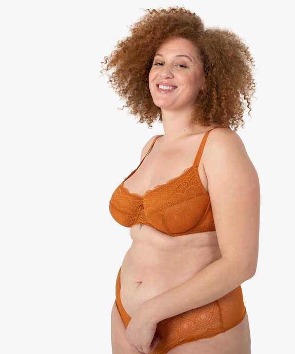 Soutien-gorge emboitant à armatures en dentelle grande taille vue1 - GEMO(HOMWR FEM) - GEMO