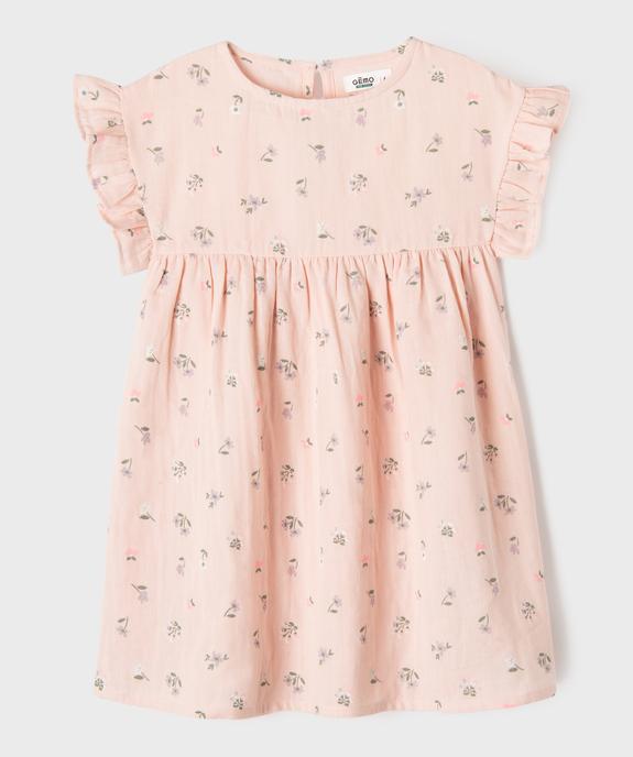 Robe en gaze de coton avec manches volantées fille vue1 - GEMO 4G FILLE - GEMO