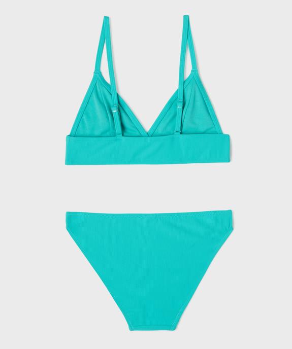 Maillot de bain 2 pièces en maille côtelée unie fille vue3 - GEMO (JUNIOR) - GEMO