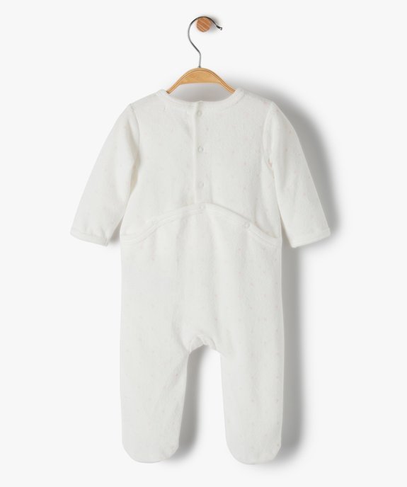 Pyjama dors-bien bébé fille en velours avec motif biche vue3 - GEMO(BB COUCHE) - GEMO